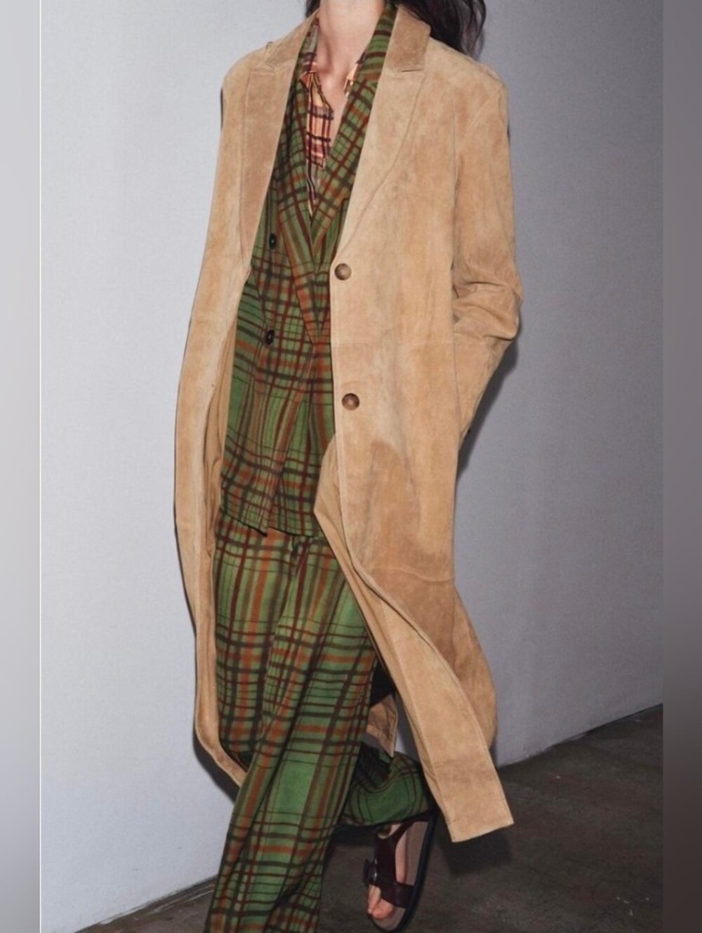 100% SUEDE LEATHER COAT ZW COLLECTION LIMITED EDITION - Picture 5 of 11